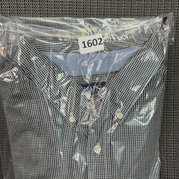 Chaps Custom Fit  Mens Size XXL gray Gingham Button-Down Shirt Short Sleeve - Picture 7 of 7